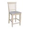 International Concepts Seattle Counter Height Stool, 24" Seat Height, Unfinished S-112 - alternate 4
